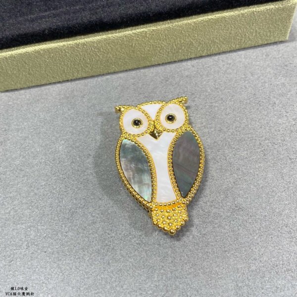 18K Lucky Animals Owl Clip Brooch