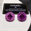 18K Vintage CC Purple Earrings