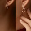 18K Love Pave Diamond Earrings