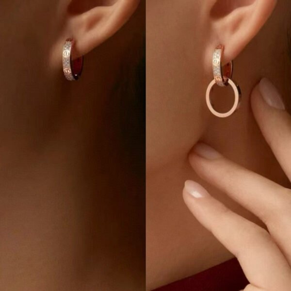 18K Love Pave Diamond Earrings