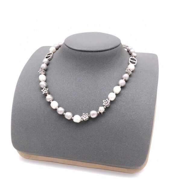 18K CC Pearls And Stars Necklace