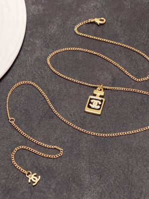 18K CC Perfume Bottle Necklace