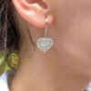 18K T Heart Diamonds Earrings