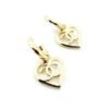 18K CC Heart Pendant Earrings