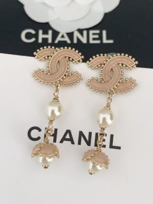 18K CC Pearl Crystals Earrings
