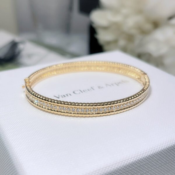 18K Yellow Gold Perl¨¦e Diamonds One Row Bracelet