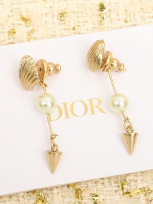 18K CD Pearl Pendant Earrings