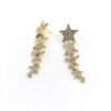 18K CC Star Diamonds Long Earrings