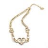 18K CC Heart Diamonds Chain Necklace