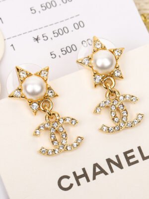 18K CC Star Crystals Earrings
