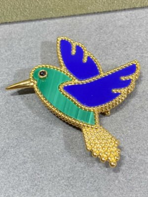 18K Lucky Animals Hummingbird Clip Brooch
