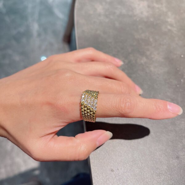 18K Perl¨¦e Diamonds Five Rows Ring