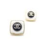 18K CC Pearl Square Earrings