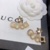 18K Double G Script Star Earrings