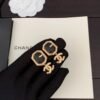 18K CC Pendant Leather Earrings