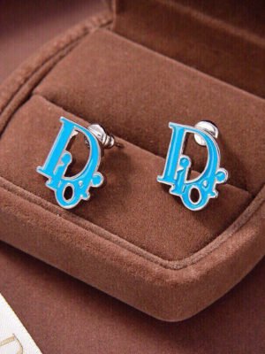 18K CD Blue Earrings