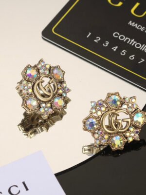 18K Double G Blue Flowers Earrings