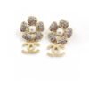 18K CC Flower Full Crystals Earrings
