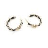 18K CC Cricle Leather Earrings