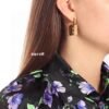 18K BB Gold Small Lock Earrings