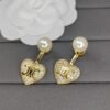 18K Triomphe Diamond Heart Earrings