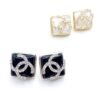 18K CC Square Earrings