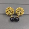 18K CD Tribales Black Stone-Effect Resin Pearls Earrings