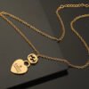 18K Double G Heart Pendant Necklace
