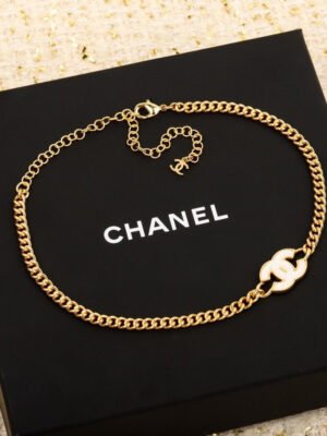 18K CC White Logo Choker Necklace