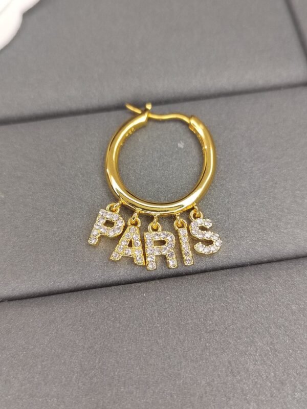 18K Triomphe Script Diamonds Earrings