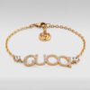 18K Double G Embellished Script Letter Bracelet