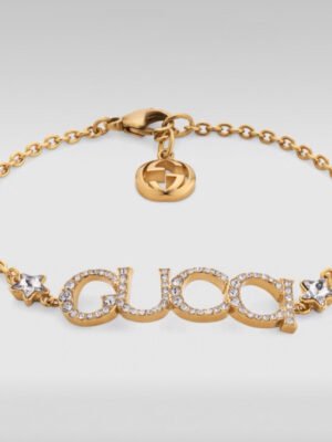 18K Double G Embellished Script Letter Bracelet