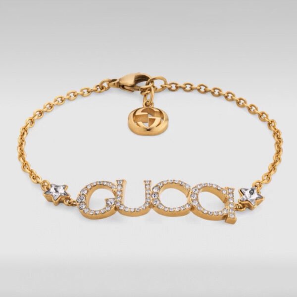 18K Double G Embellished Script Letter Bracelet