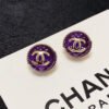 18K CC Purple Crystal Earrings