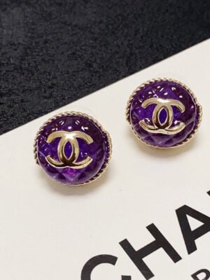 18K CC Purple Crystal Earrings
