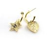 18K CC Heart Star Earrings