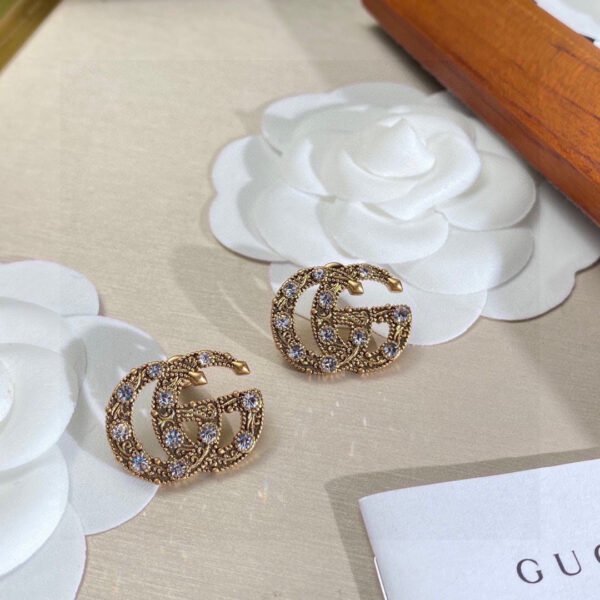 18K Double G Crystals Earrings