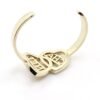 18K CC Crystals Heart Cuff Bracelet