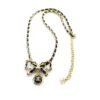 18K CC Rhinestone Bow Tie Necklace