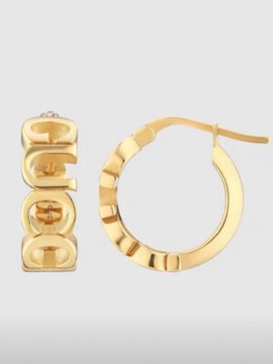 18K Double G Script Earrings