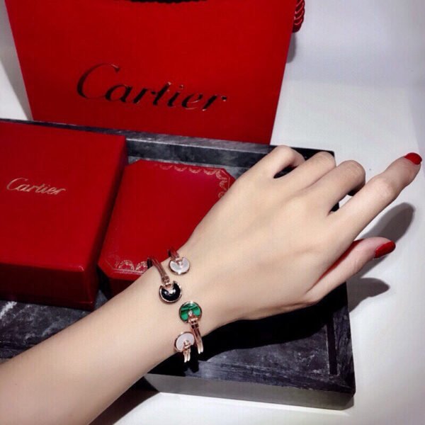 18K Malachite Pearl & Diamond Open Bracelet
