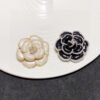 18K CC Camellia Black & White Brooch