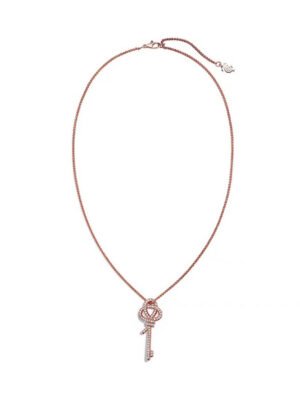 18K T Keys Woven Diamonds Large Necklace