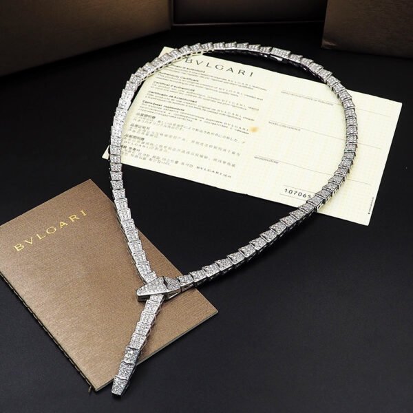 18K BV Serpenti Viper Full Pav¨¦ Diamonds Necklace