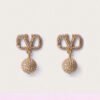 18K Vlogo Diamonds Earrings