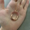 18K T Lock Pink Pav¨¦ Diamonds Necklace