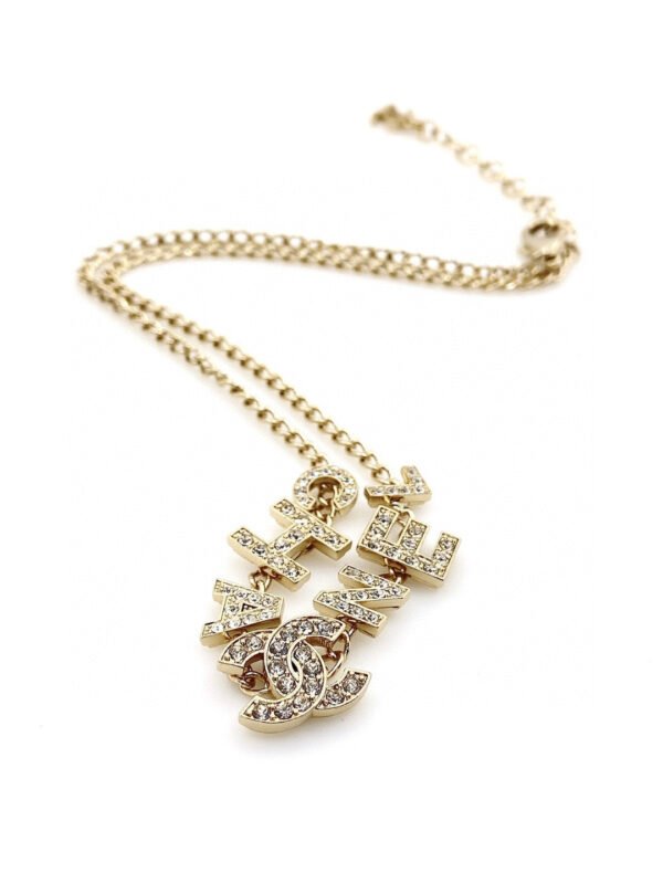 18K CC Script Diamonds Necklace