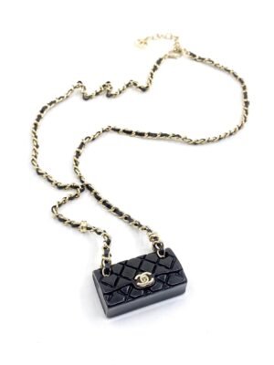 18K CC Black Bag Pendant Necklace