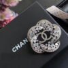 18K CC Camellia Crystals Brooch