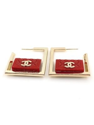 18K Red Bag Pendant Earrings